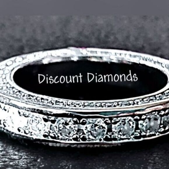 2 Ct. White Baguette Diamond Ring 14K White Gold on 925 Silver - Picture 7 of 7